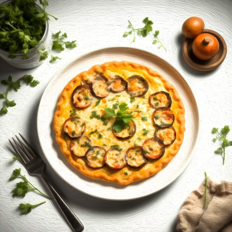 Aubergine/Eggplant pie with cheese and